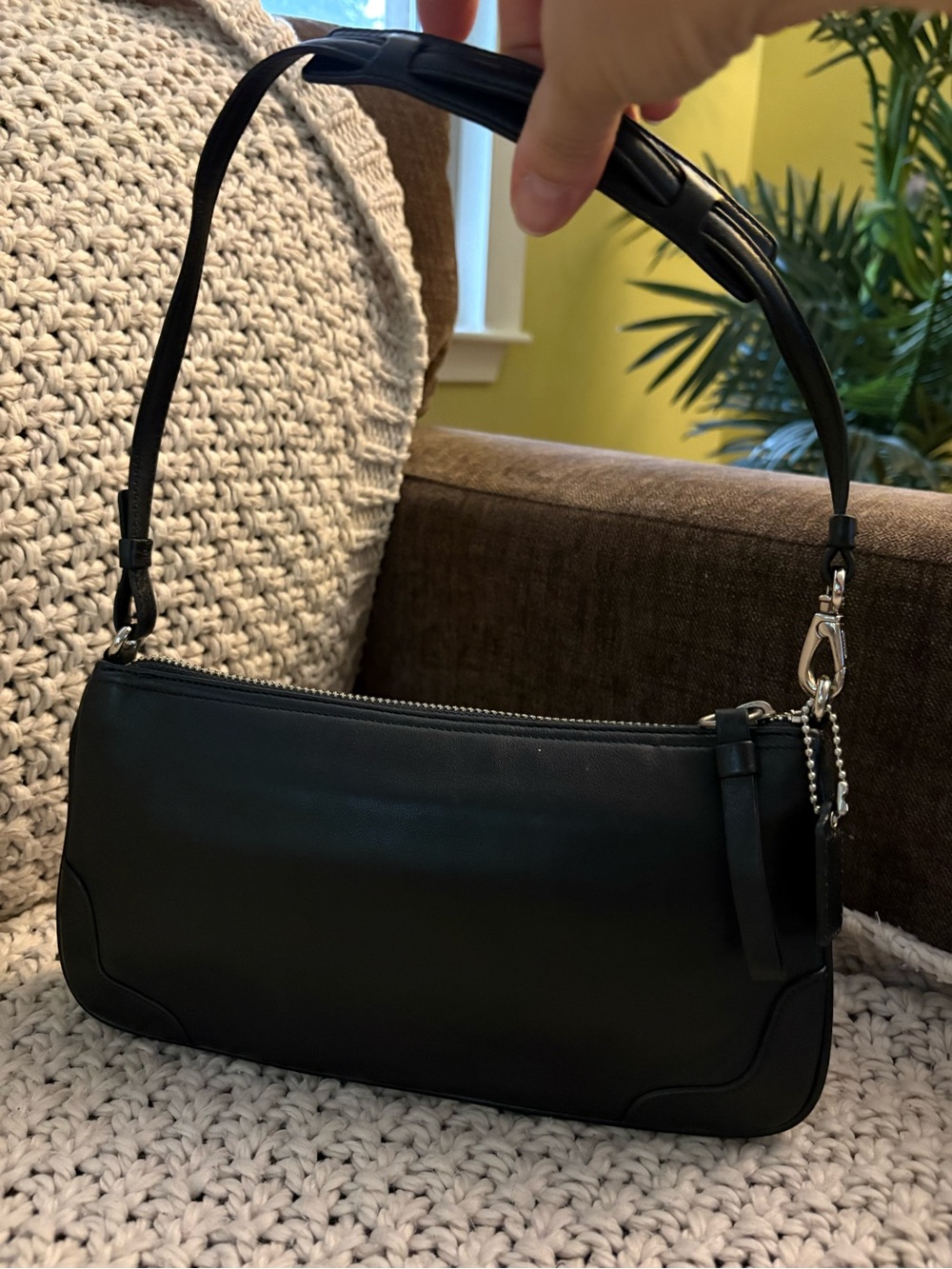 Coach Y2K Baguette Purse Black Lamb Nappa Leather Shoulder Bag